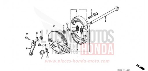 BREMSPLATTE, HINTEN (XL600VH/VJ/VK/VL) XL600VK de 1989